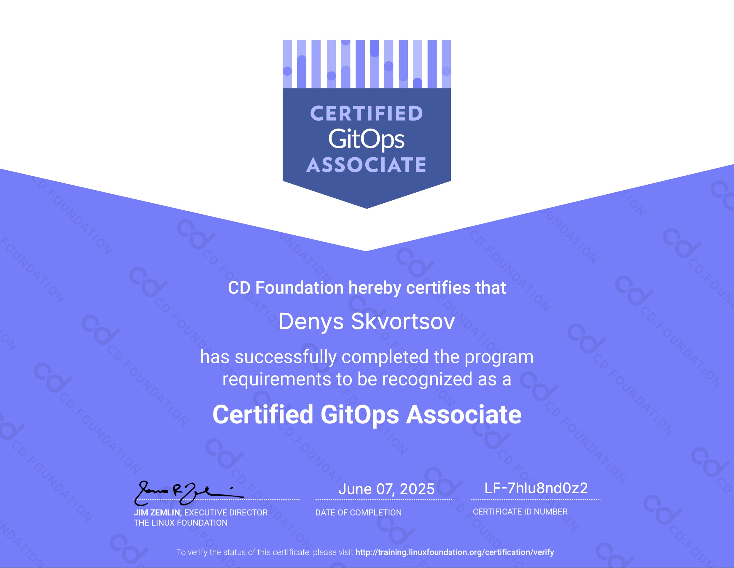 CGOA certificate
